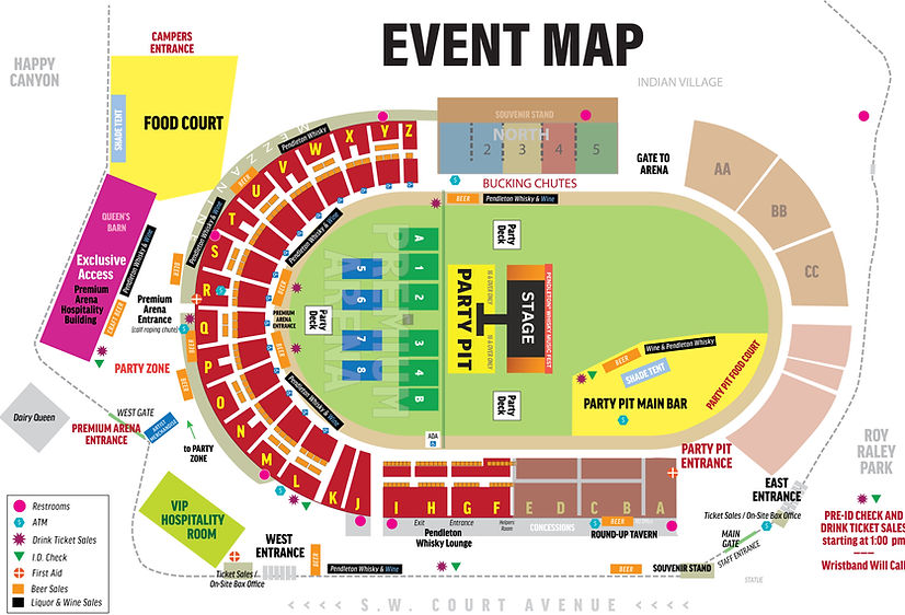 EVENT MAP Pendleton Whisky Music Festival Pendleton, OR